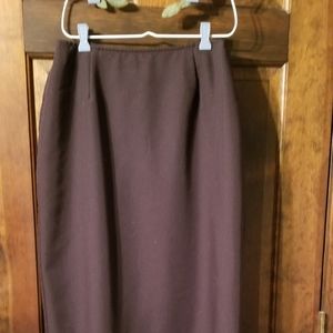 Sag Harbor brown lined with back slit skirt